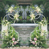 Lofaris 1.6X3Ft White Floral Display Metal Round Wedding Arch