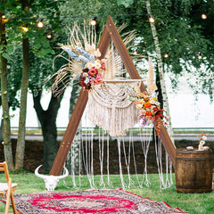 Lofaris 10.2Ft Tall Deep Wooden Triangle Floral Wedding Arch