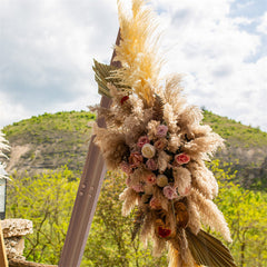 Lofaris 10.2Ft Tall Deep Wooden Triangle Floral Wedding Arch