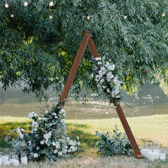 Lofaris 10.2Ft Tall Deep Wooden Triangle Floral Wedding Arch