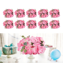 Lofaris 10 Pack Pink Artificial Rose Balls Wedding Table Decor