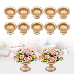 Lofaris 10 Pcs Gold Flower Trumpet Vase Tabletop Wedding Party