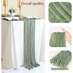 Lofaris 10 Pcs Nordic Style Ruffled Party Yarn Table Runner