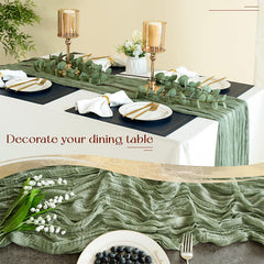 Lofaris 10 Pcs Nordic Style Ruffled Party Yarn Table Runner