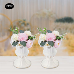 Lofaris 10 Pcs Pink Plastic Artificial Flowers Wedding Decor