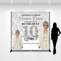 Lofaris 10 Years Retirement Personalized Photo Backdrop