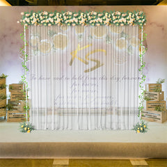 Lofaris 10X10Ft Ajustable White Curtain Wedding Arch Stand