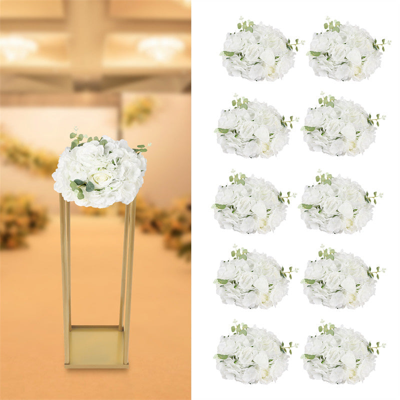 Lofaris 12 Pcs White Artificial Flowers Ball Decor For Wedding