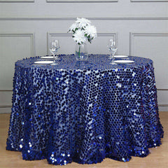 Lofaris 120 Inch Premium Seamless Big Payette Sequin Tablecloth