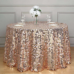 Lofaris 120 Inch Premium Seamless Big Payette Sequin Tablecloth
