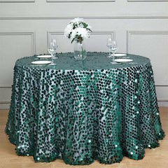 Lofaris 120 Inch Premium Seamless Big Payette Sequin Tablecloth