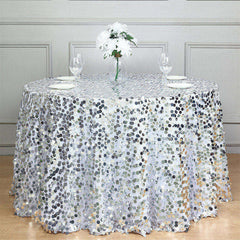Lofaris 120 Inch Premium Seamless Big Payette Sequin Tablecloth