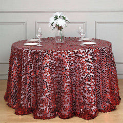 Lofaris 120 Inch Premium Seamless Big Payette Sequin Tablecloth