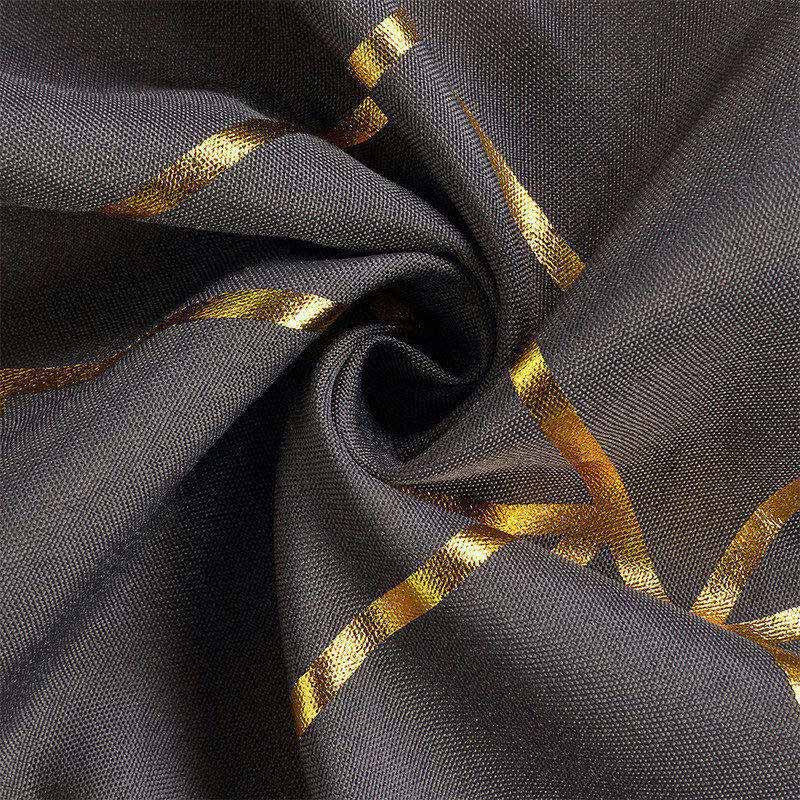 Lofaris 120 Inch Round Polyester Tablecloth With Gold Foil