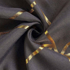 Lofaris 120 Inch Round Polyester Tablecloth With Gold Foil