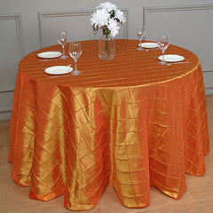 Lofaris 120 Inch Stylish Pintuck Round Seamless Tablecloth