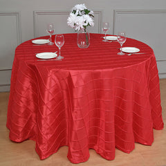 Lofaris 120 Inch Stylish Pintuck Round Seamless Tablecloth