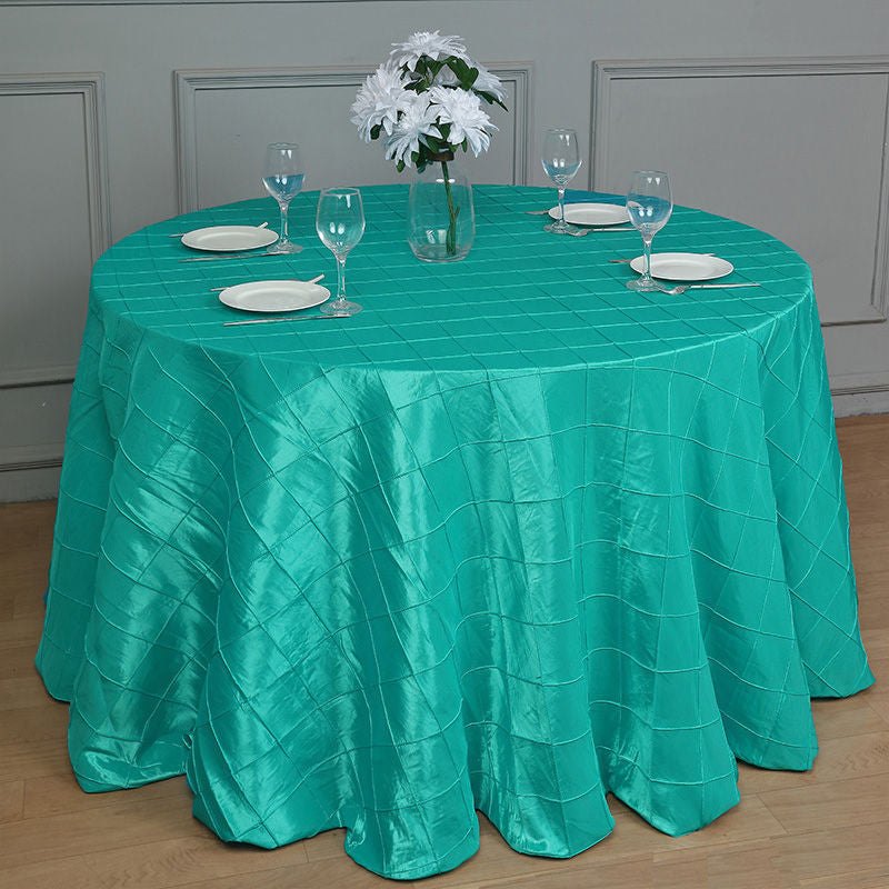 Lofaris 120 Inch Stylish Pintuck Round Seamless Tablecloth