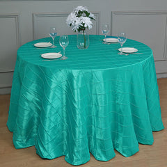 Lofaris 120 Inch Stylish Pintuck Round Seamless Tablecloth