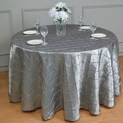 Lofaris 120 Inch Stylish Pintuck Round Seamless Tablecloth
