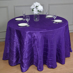Lofaris 120 Inch Stylish Pintuck Round Seamless Tablecloth