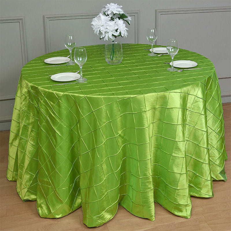Lofaris 120 Inch Stylish Pintuck Round Seamless Tablecloth
