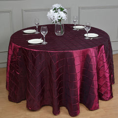 Lofaris 120 Inch Stylish Pintuck Round Seamless Tablecloth