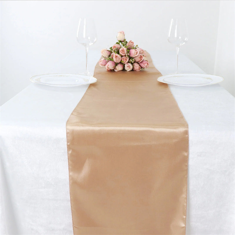 Lofaris 12W x 108L Seamless Satin Table Runner for Party Decor