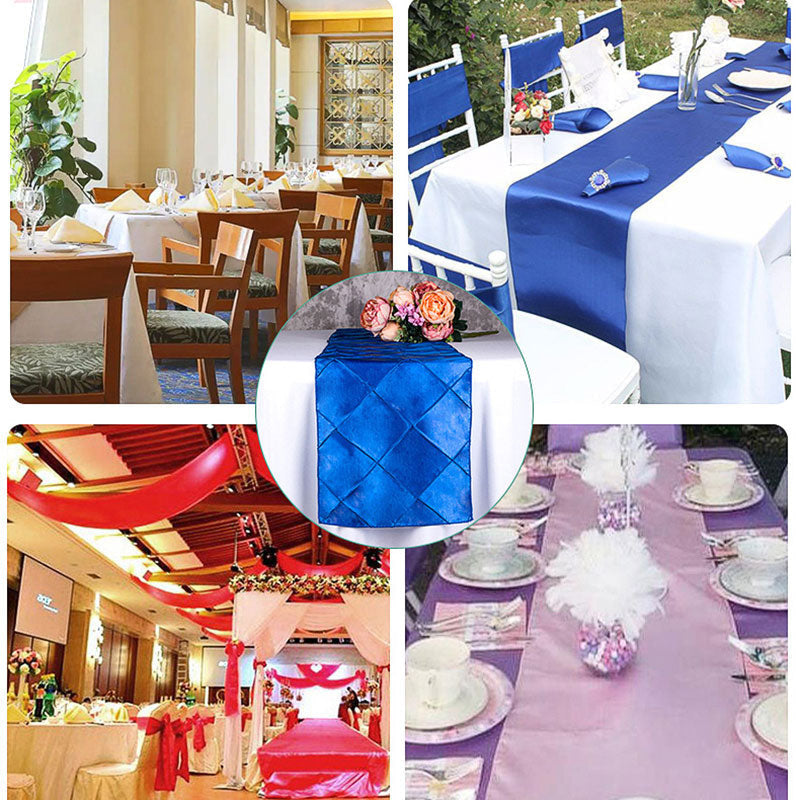 Lofaris 12X108 Inch Taffeta Pintuck Table Runner For Decors