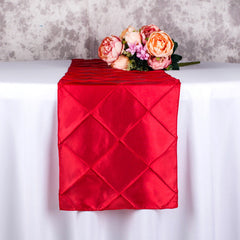 Lofaris 12X108 Inch Taffeta Pintuck Table Runner For Decors