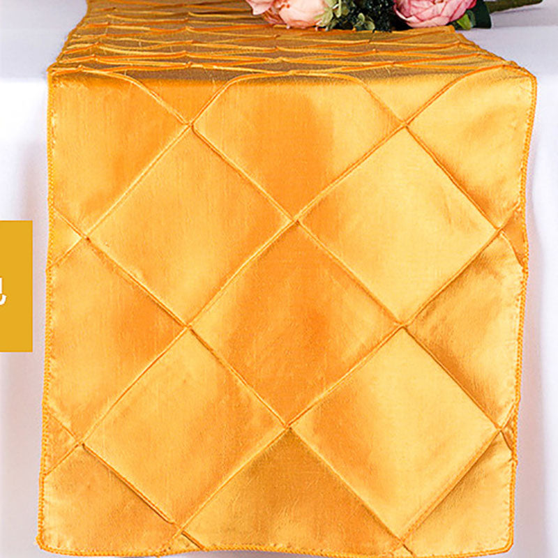 Lofaris 12X108 Inch Taffeta Pintuck Table Runner For Decors