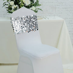 Lofaris 13X10 Inch Gold Big Payette Sequin Chair Sash Bands