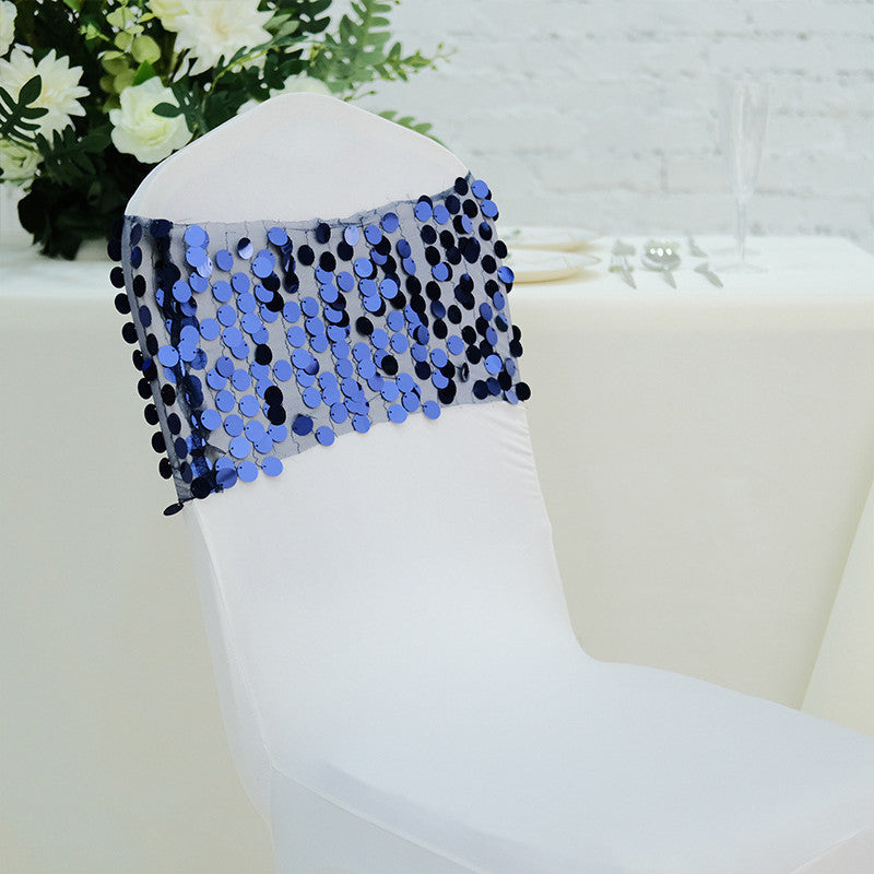 Lofaris 13X10 Inch Gold Big Payette Sequin Chair Sash Bands