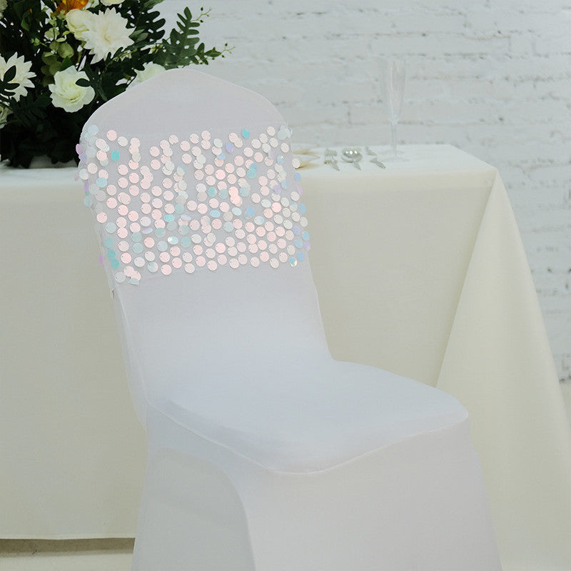 Lofaris 13X10 Inch Gold Big Payette Sequin Chair Sash Bands