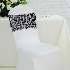 Lofaris 13X10 Inch Gold Big Payette Sequin Chair Sash Bands