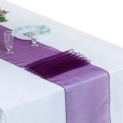 Lofaris 12X108 Inch Ivory Sheer Organza Table Runner For Decor