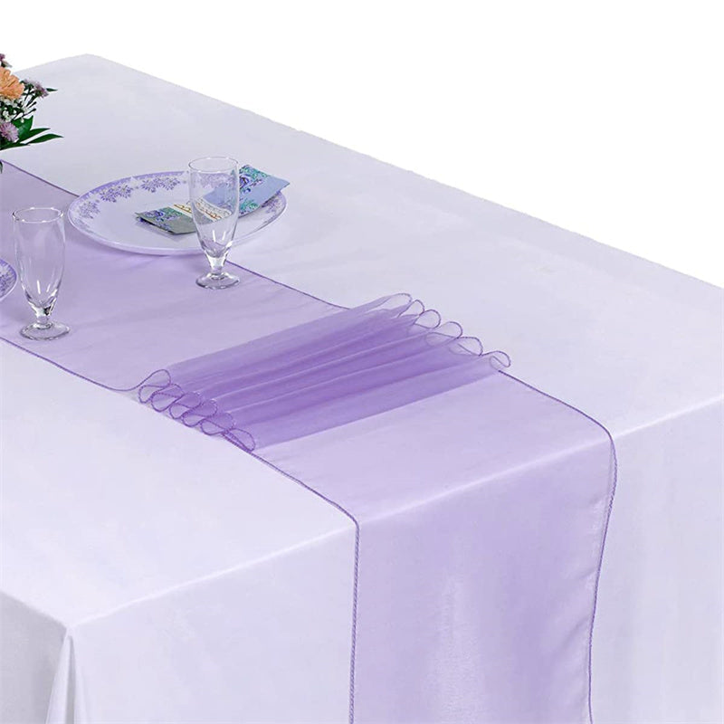 Lofaris 12X108 Inch Ivory Sheer Organza Table Runner For Decor