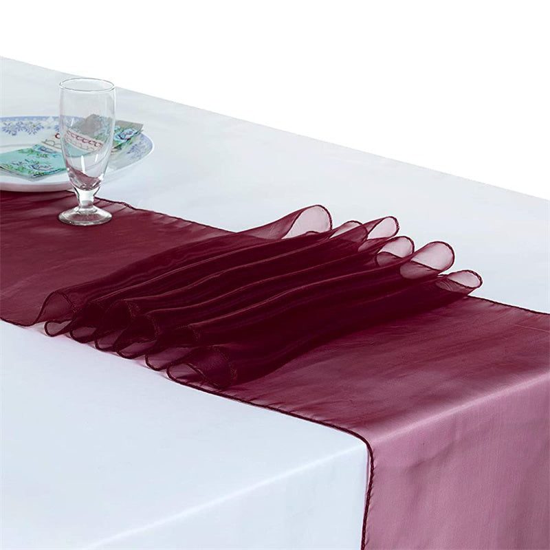 Lofaris 12X108 Inch Ivory Sheer Organza Table Runner For Decor