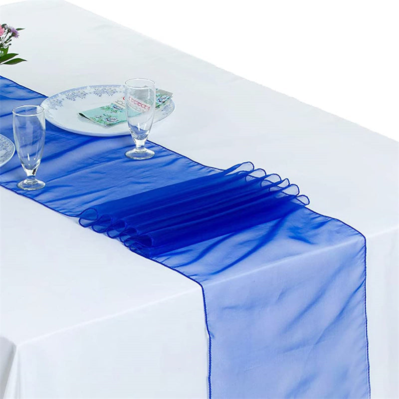 Lofaris 12X108 Inch Ivory Sheer Organza Table Runner For Decor