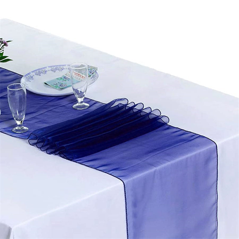 Lofaris 12X108 Inch Ivory Sheer Organza Table Runner For Decor