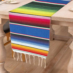 Lofaris 14X108 Inch Mexican Serape Tassels Fiesta Table Runner