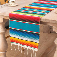 Lofaris 14X108 Inch Mexican Serape Tassels Fiesta Table Runner