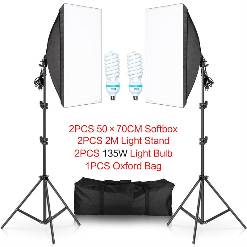 Lofaris 2 Pcs Black Photography Softbox Lights Foldable Stand