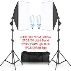 Lofaris 2 Pcs Black Photography Softbox Lights Foldable Stand