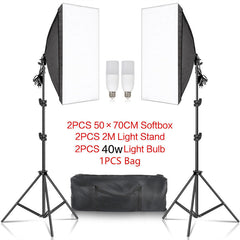 Lofaris 2 Pcs Black Photography Softbox Lights Foldable Stand