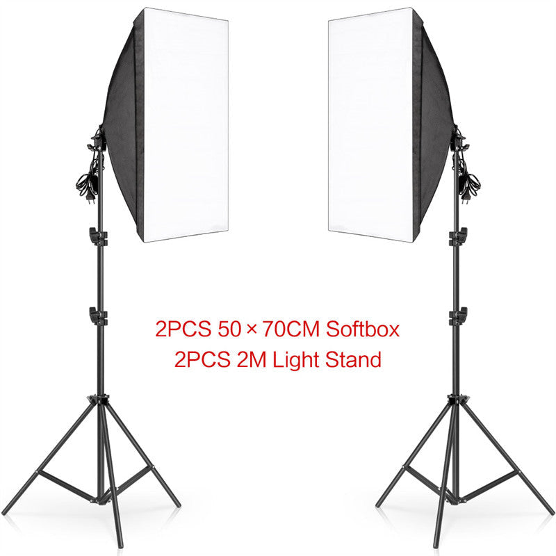 Lofaris 2 Pcs Black Photography Softbox Lights Foldable Stand