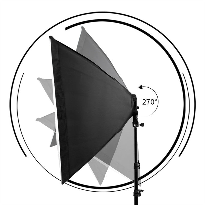 Lofaris 2 Pcs Black Photography Softbox Lights Foldable Stand