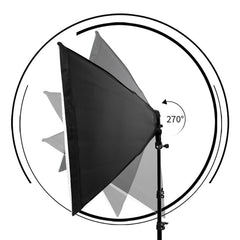 Lofaris 2 Pcs Black Photography Softbox Lights Foldable Stand
