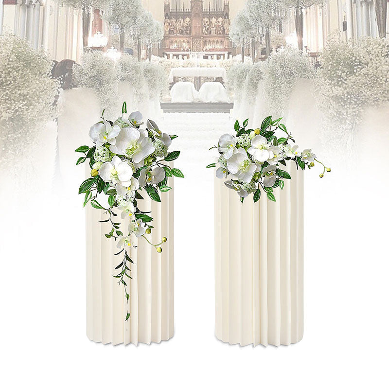 Lofaris 2 Pcs White Column Cardboard Wedding Altar Stand