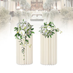 Lofaris 2 Pcs White Column Cardboard Wedding Altar Stand